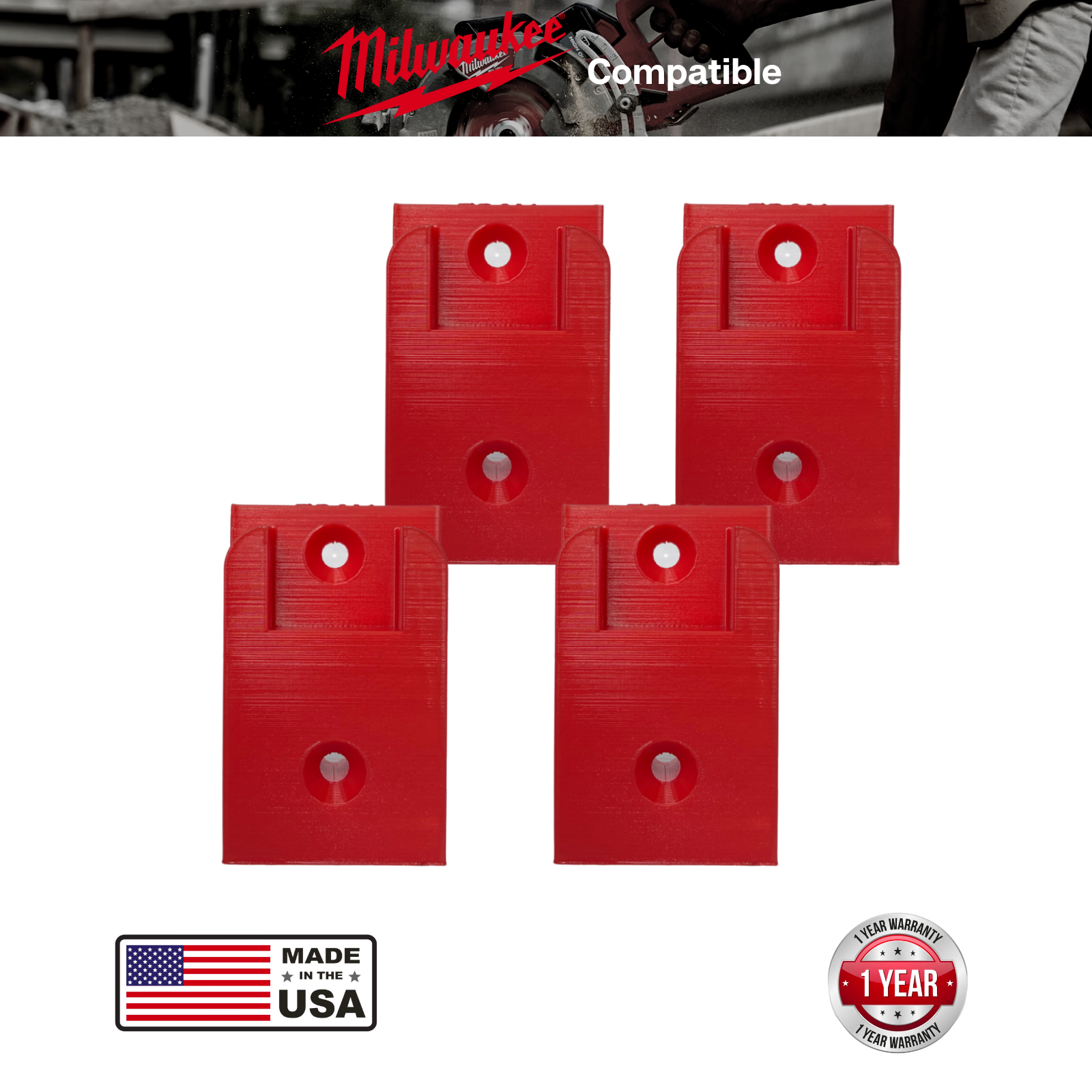 Milwaukee M18 Tool Mounts — 4-Pack