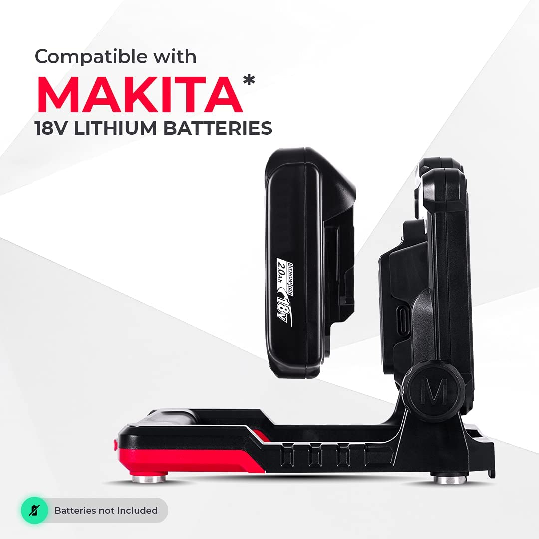 FLUD 3500 magnetic LED work light compatible with Makita 18V batteries