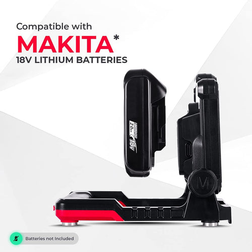 FLUD 3500 magnetic LED work light compatible with Makita 18V batteries