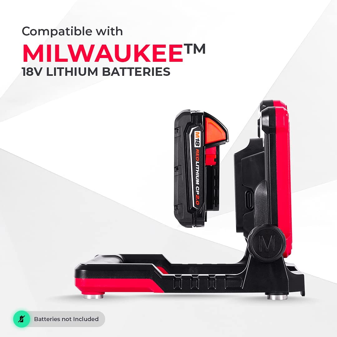 FLUD 3500 magnetic LED work light compatible with Milwaukee 18V batteries